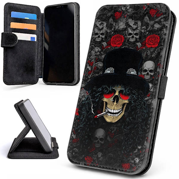 Lommebok Deksel / Mobildeksel til iPhone 11 - Slash Skull