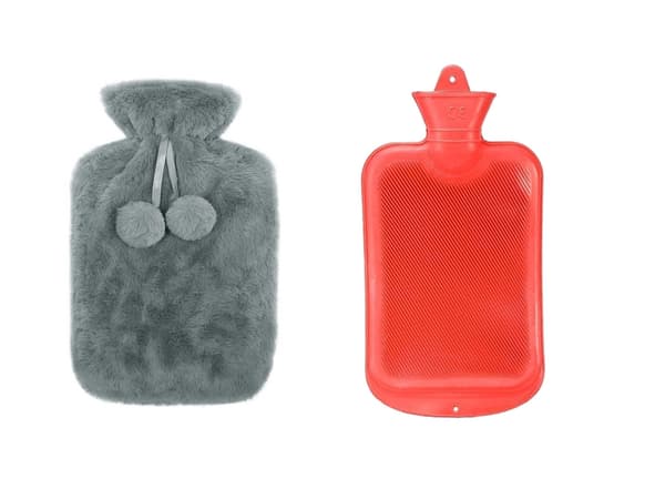 Värmeflaska - Stor gummitermos med plyschöverdrag