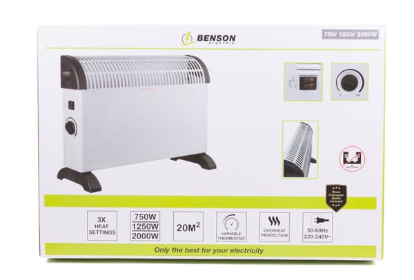 Konvektorelement 750/1250/2000W vit