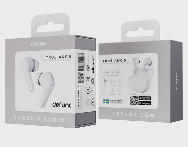 Defunc TRUE ANC II TWS Plugin In-Ear BT Hörlur Vit