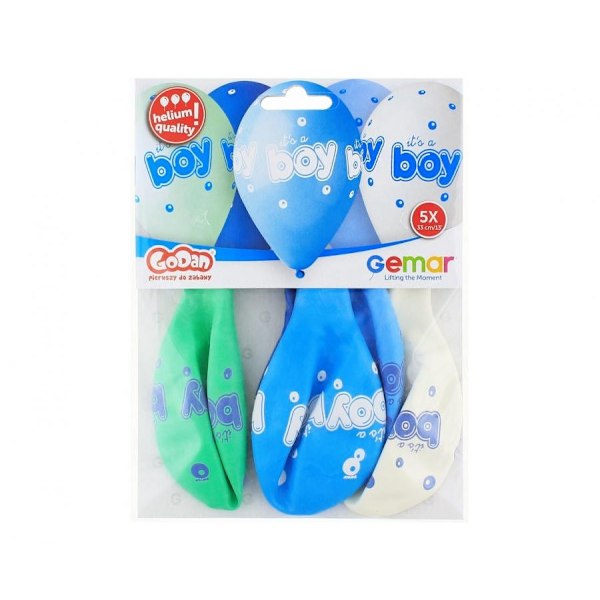 Baby It's a Boy-ballong, 5 stycken, 33 cm (13 tum)