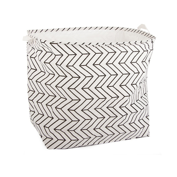 Hopfällbar Tvättkorg - 90L White Vit (Mönstrad)