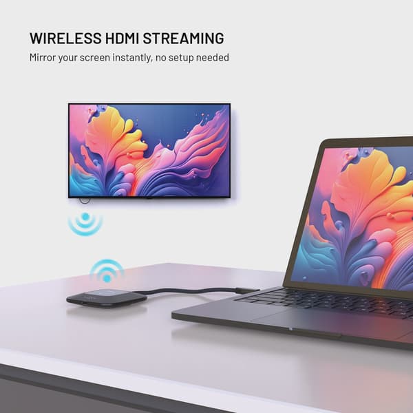 FIXED AirLink Trådlös USB-C/HDMI-sändare Svart