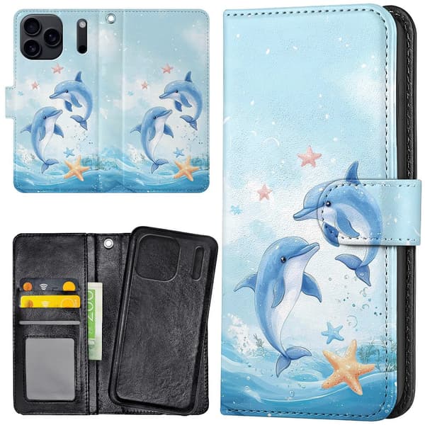 iPhone 17 Pro Max - Lommebok Deksel Dolphins