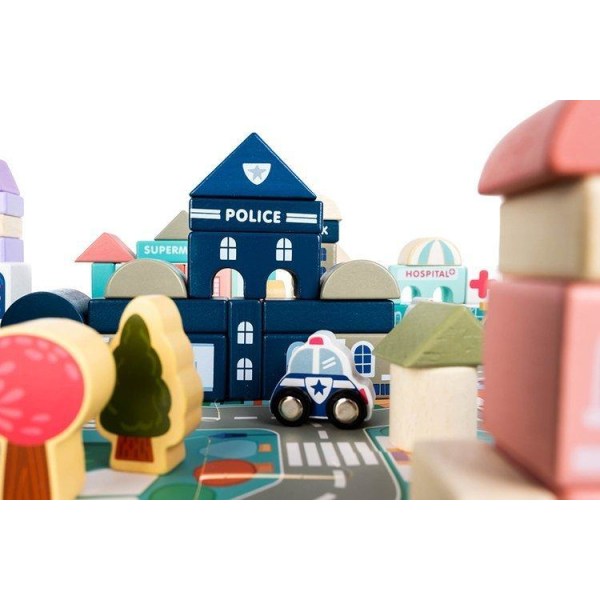 Miniatyyri puinen kaupunki / rakennuspalikat - Rakenna se itse Multicolor