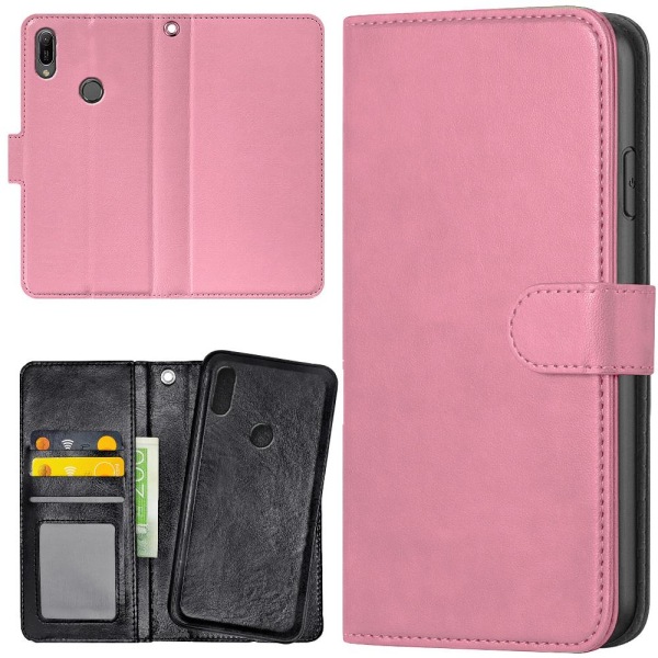 Huawei Y6 (2019) - Mobilcover/Etui Cover Lysrosa Light pink