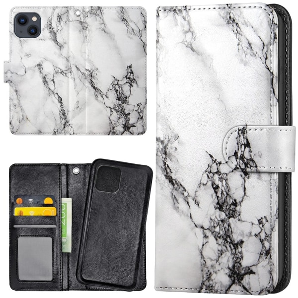 iPhone 15 Plus - Plånboksfodral/Skal Marmor