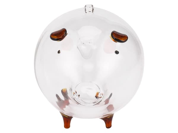 Spargris glas stor Brun
