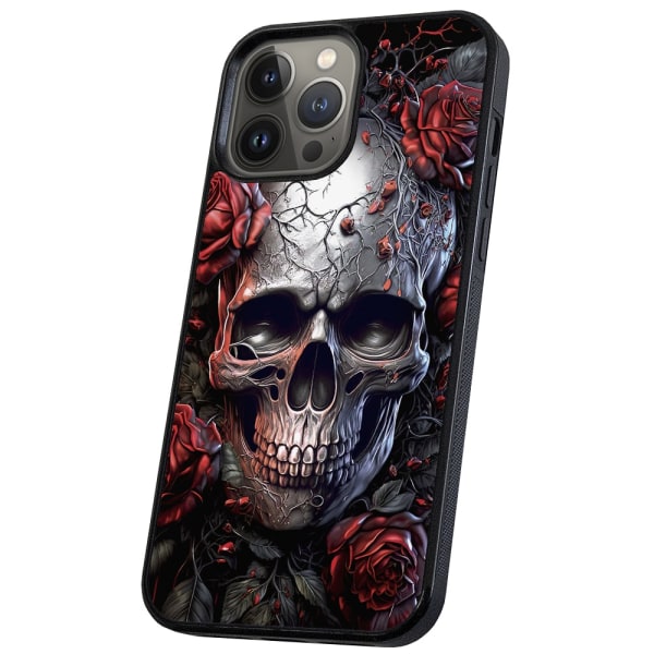 iPhone 14 Pro - Cover/Mobilcover Skull Roses