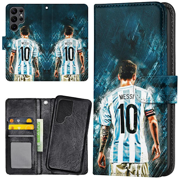 Samsung Galaxy S22 Ultra - Lompakkokotelo/Kuoret Messi Multicolor