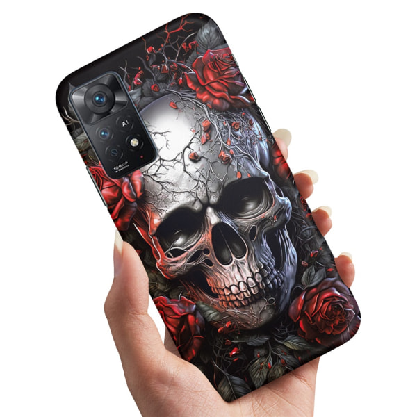 Xiaomi Redmi Note 11 - Deksel/Mobildeksel Skull Roses