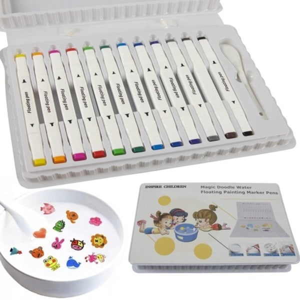 Magiske vandpenne til børn - 12 stk Multicolor