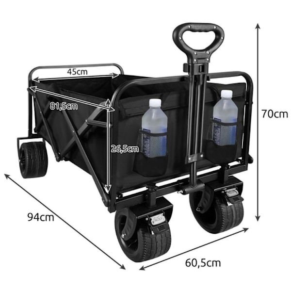 Hopfällbar Vagn / Skrinda - Transportvagn - 100 kg