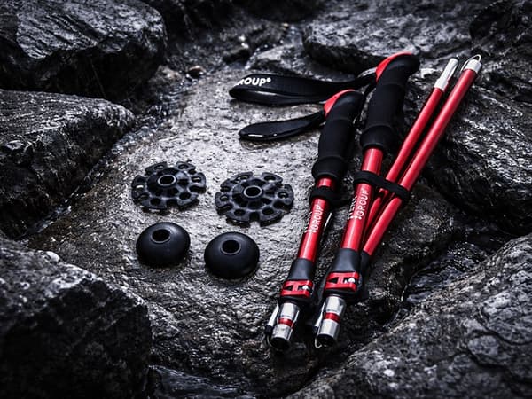 Gåstavar nordic walking set Red