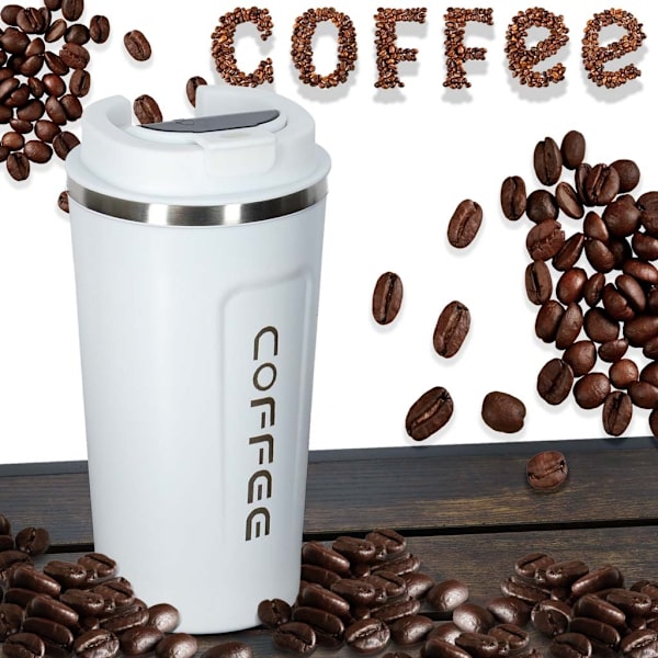Termosmugg med LED-display - 500 ml Vit