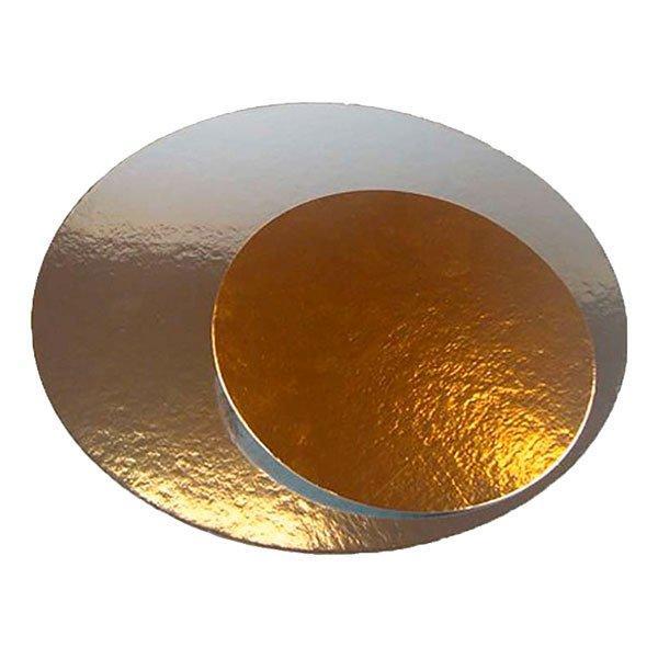 35 cm Cake Coaster hopea/kultainen pyöreä - (3 kpl)
