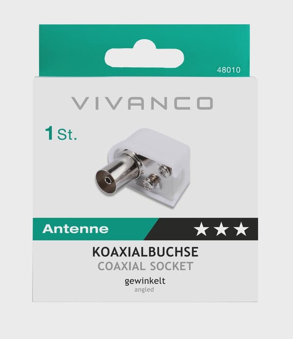 Vivanco Antennkontakt hona 90° vit