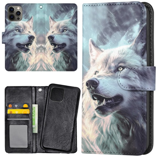 iPhone 12 Pro Max - Plånboksfodral/Skal Wolf