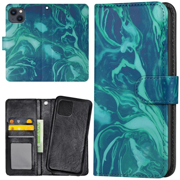 iPhone 13 - Lommebok Deksel Marmor Multicolor
