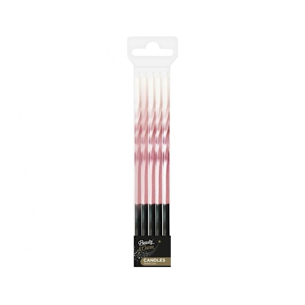Födelsedagsljusset Ombre Rosa-Vitt, 5 stycken