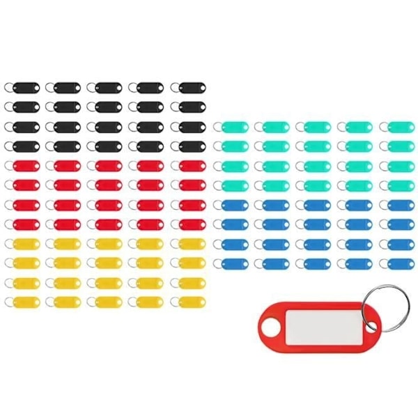 100-Pak - Nøkkelmerker / Nøkkelring - Merk dine nøkler Multicolor
