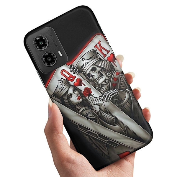 Motorola Moto G55 5G - Deksel/Mobildeksel King Queen Kortstokk