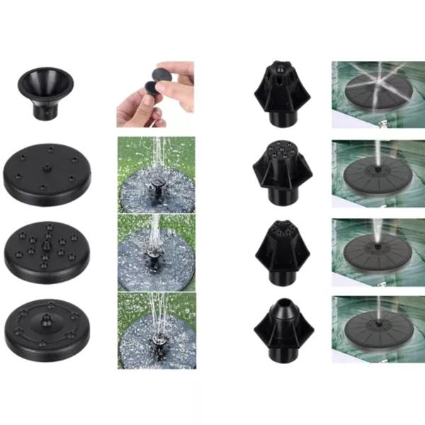 Fontän med Batteri & LED - Solcellsfontän / Vattenfontän - Solcell