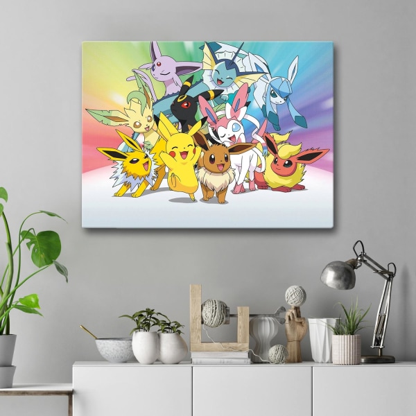 Lærredsbillede / Lærredstryk - Pokemon - 40x30 cm - Lærred Multicolor