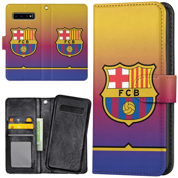Samsung Galaxy S10 Plus - Plånboksfodral/Skal FC Barcelona