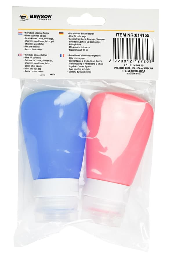 Reseflaskor silikon 2-pack