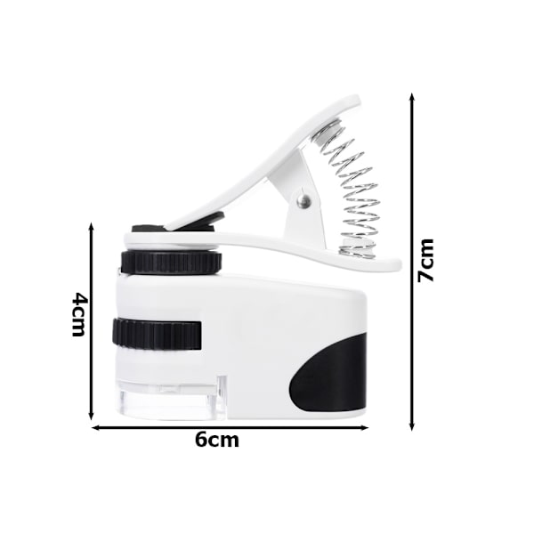 Mini Mikroskop med UV-lampa - 60x Förstoring - Till Mobiltelefon
