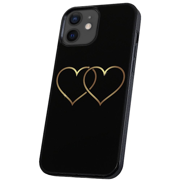 iPhone 12/12 Pro - Skal/Mobilskal Double Hearts multifärg
