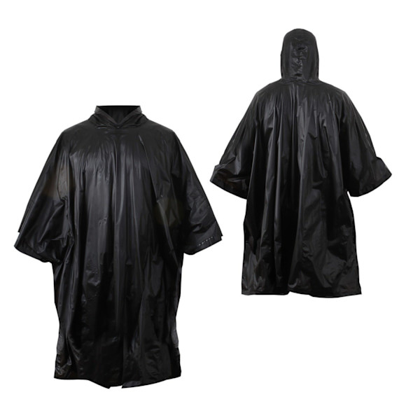 Regnponcho slitstark svart