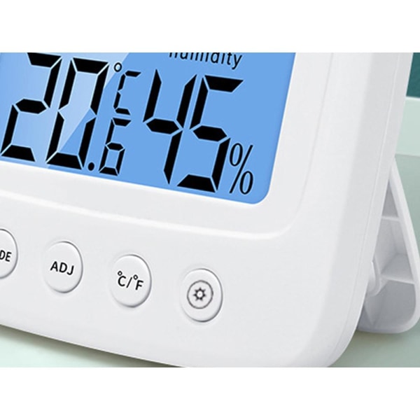 Hygrometer, Termometer & Ur - 3-i-1 White