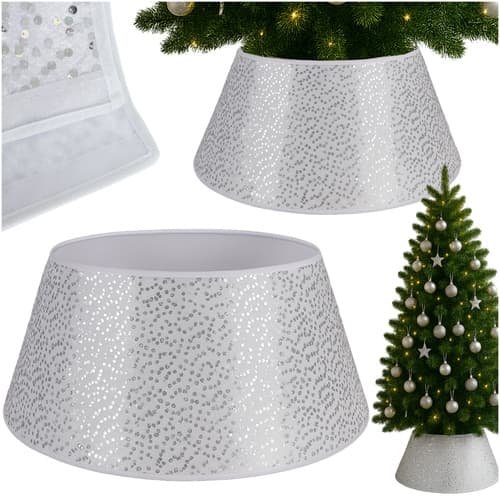 Julgranskjol 60×22 cm - Silverfärgad bas
