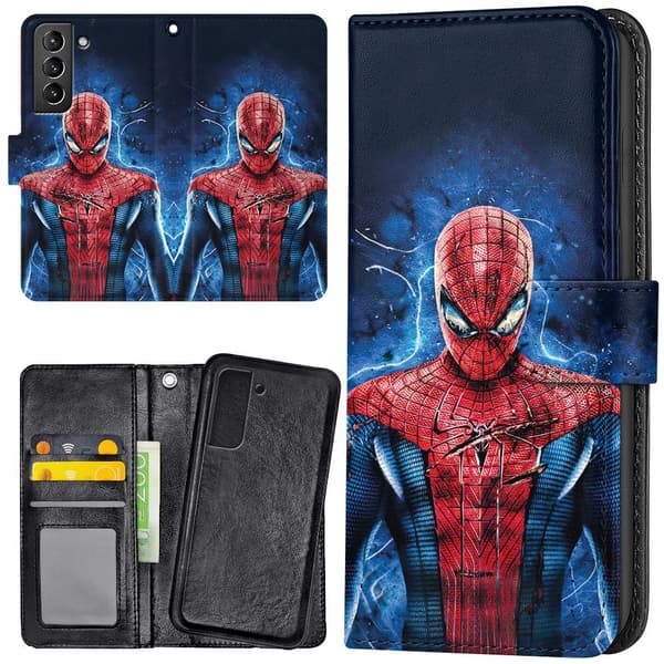 Samsung Galaxy S21 - Plånboksfodral/Skal Spiderman multifärg