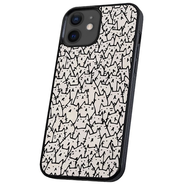 iPhone 12/12 Pro - Skal/Mobilskal Kattgrupp multifärg