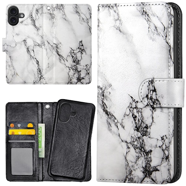 iPhone 16 - Plånboksfodral/Skal Marmor