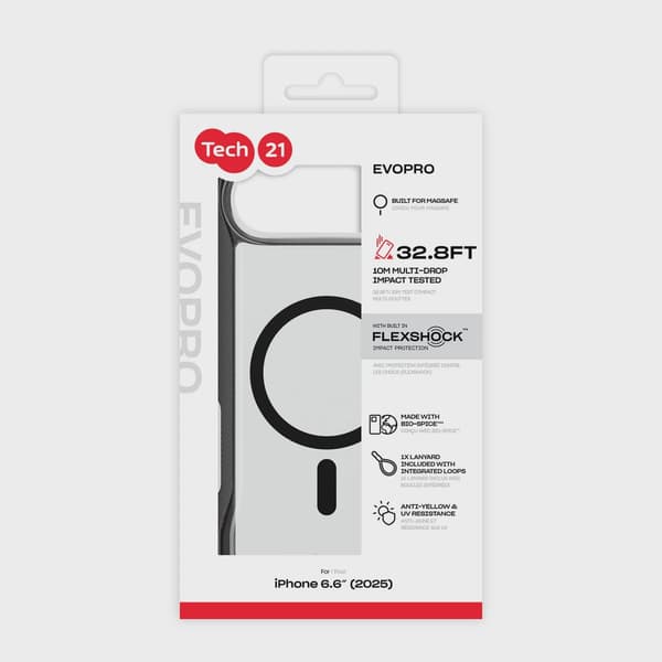 Tech21 Evo Pro MagSafe handlina iPhone Air Transp./Svart