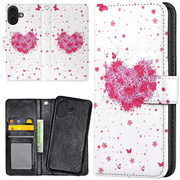 iPhone 16 - Mobilcover/Etui Cover Blomsterhjerte