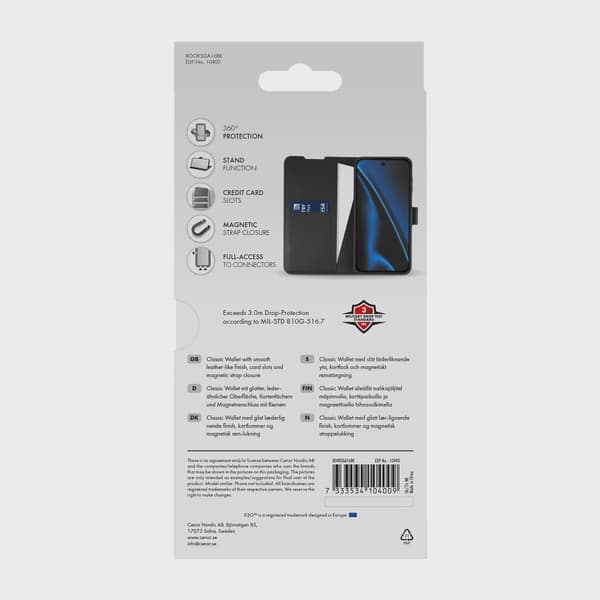 X2O Classic Wallet Samsung Galaxy A16 5G/4G Black