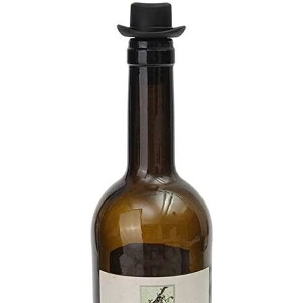 2-Pack - Vinkork / Flaskkork i Silikon - Försegla vinflaskor Svart