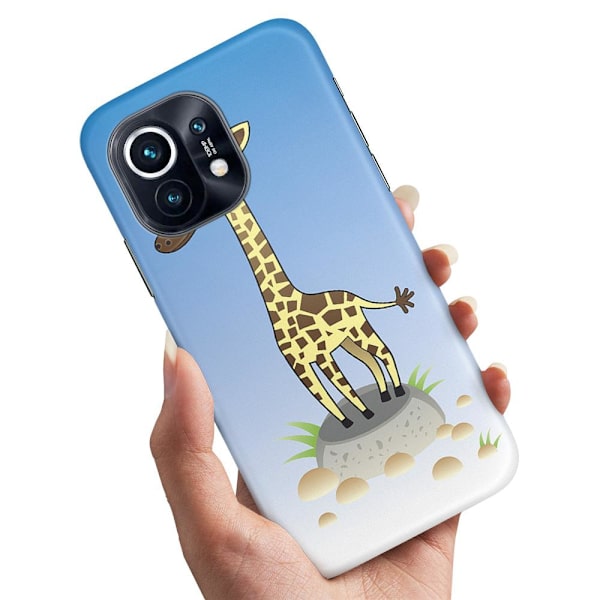 Xiaomi 11 Lite 5G NE - Kuoret/Suojakuori Piirretty Kirahvi Multicolor