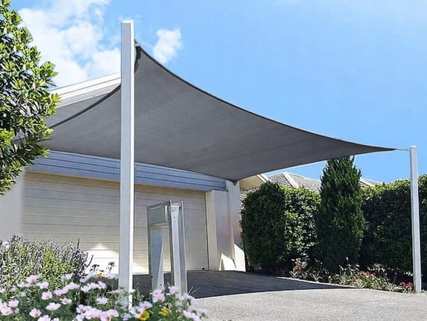 Solseil med UV-Beskyttelse til Uteplass - 4x3 m Grey