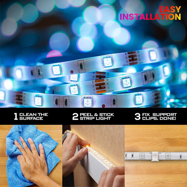 LED-Strip Lights kanssa RGB / Valonauha / LED-lista - 10 metriä Multicolor