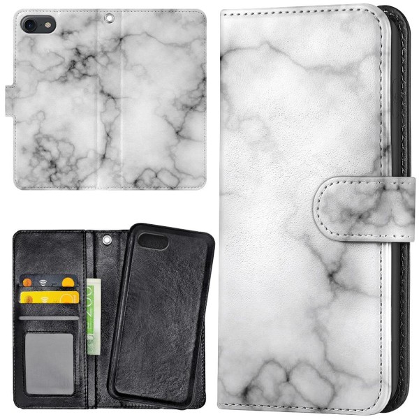 iPhone 7/8/SE - Plånboksfodral/Skal Marmor