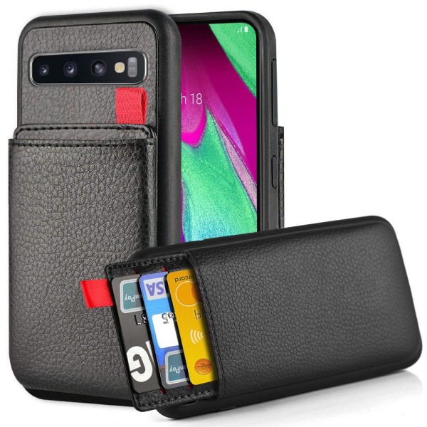 Samsung Galaxy S10 - Kansi / matkapuhelimen kansi Piilotettu korttipaikka / korttiteline Black
