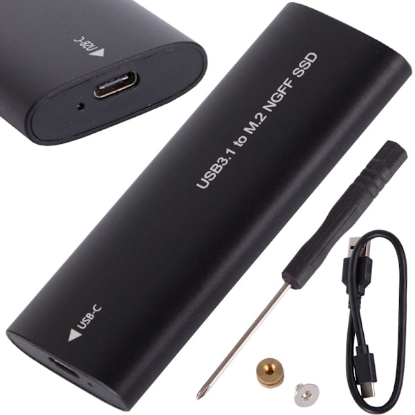 USB 3.1-kabinett för intern M.2 SSD Svart