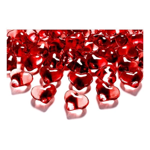 30-Pak - Krystalhjerter - Valentinsdag Red