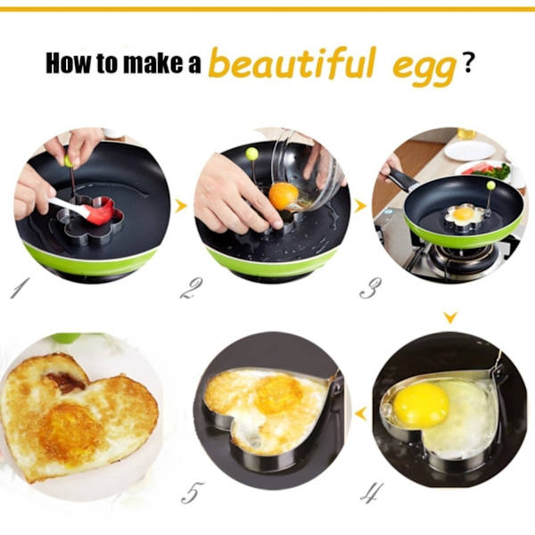 2-Pak - Eggform / Form til Egg Silver Cirkel